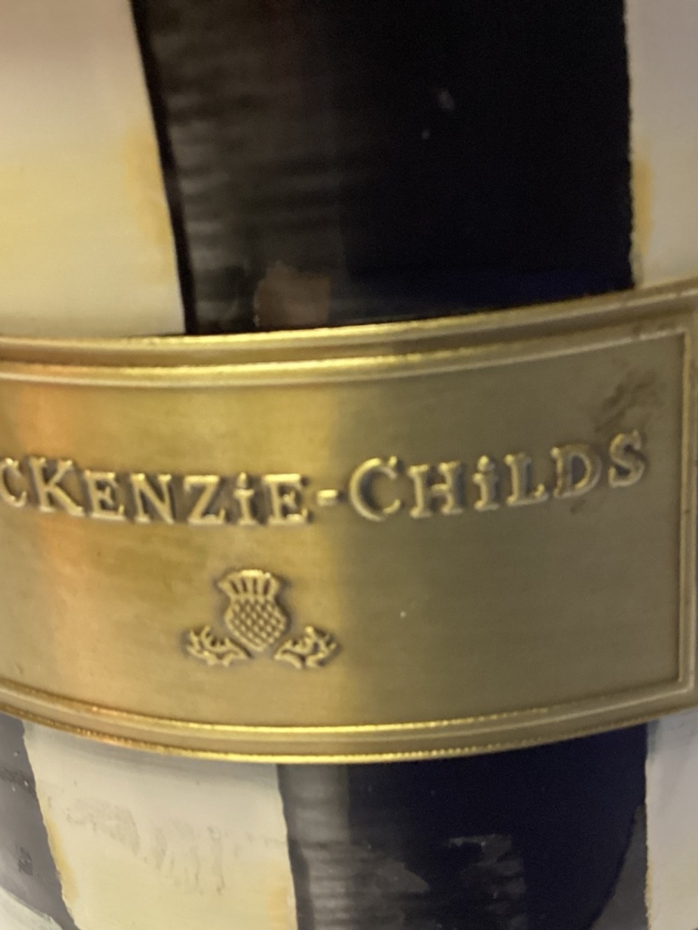 Mackenzie Child COURTLEY check cannister. New - Picture 7 of 12